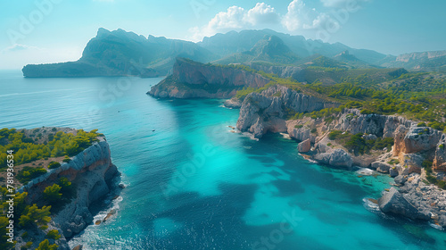 arial view of the sea and mountains © Irina