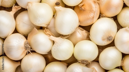 Onion slices background. Ripe white onions vegetables texture pattern