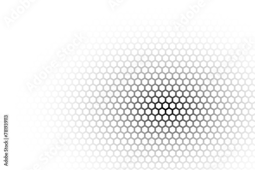 Abstract background consisting of hexagonal shapes with vanishing effect and transparency. Background with transparency effect. Abstract disappearing background. © flexelf