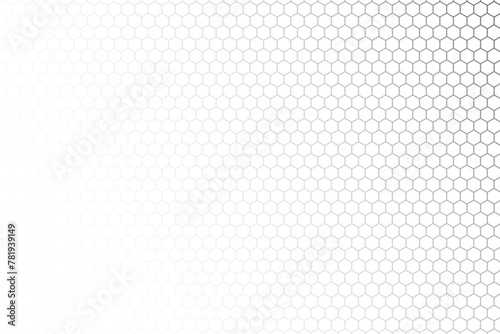Abstract background consisting of hexagonal shapes with vanishing effect and transparency. Background with transparency effect. Abstract disappearing background.
