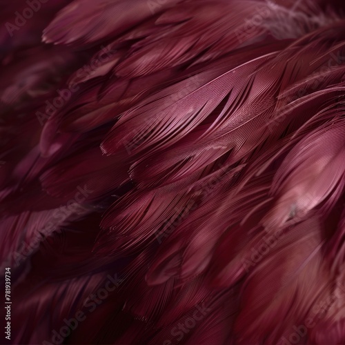 Dark Red Feathers Texture Close-up