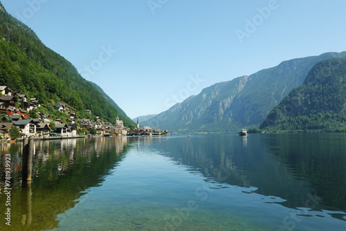 The view of Hallstatt lake from Krippenstein mountain, Hallstatt, Austria