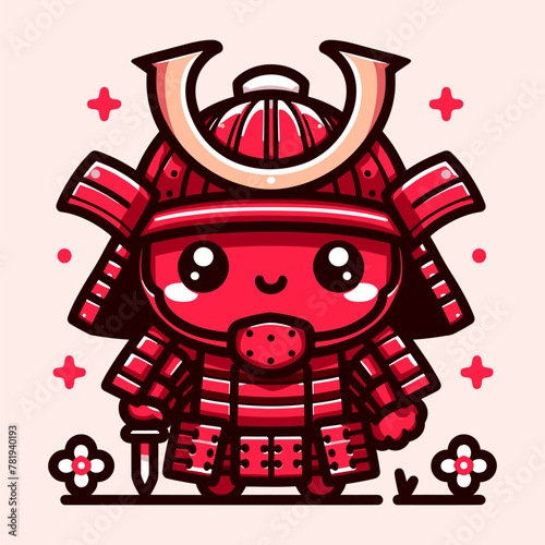 Brave Little Red Samurai in Action