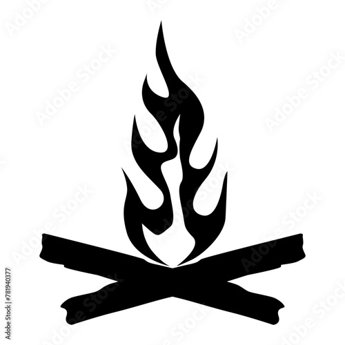 Campfire vector icon silhouette