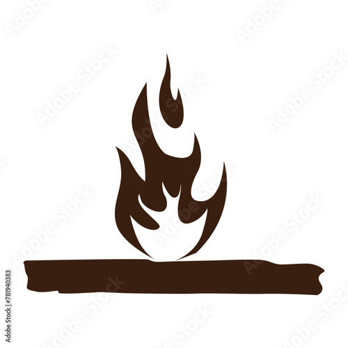 Campfire vector icon silhouette