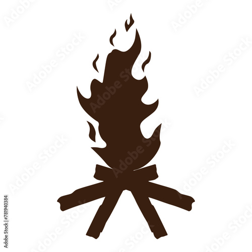 Campfire vector icon silhouette