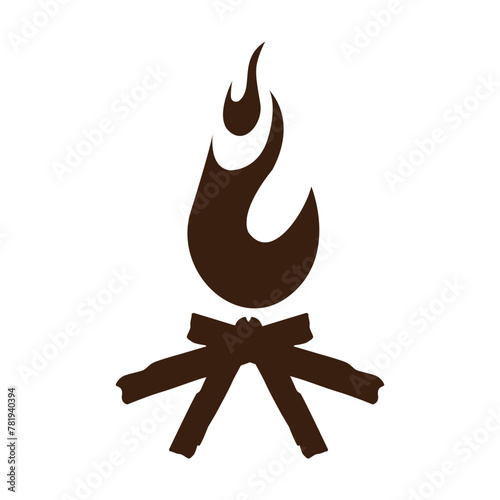 Campfire vector icon silhouette