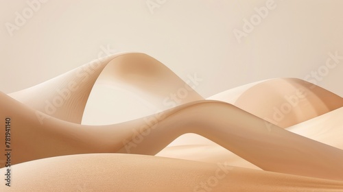 Serene Desert Dunes at Golden Hour - Tranquil Sandy Landscape