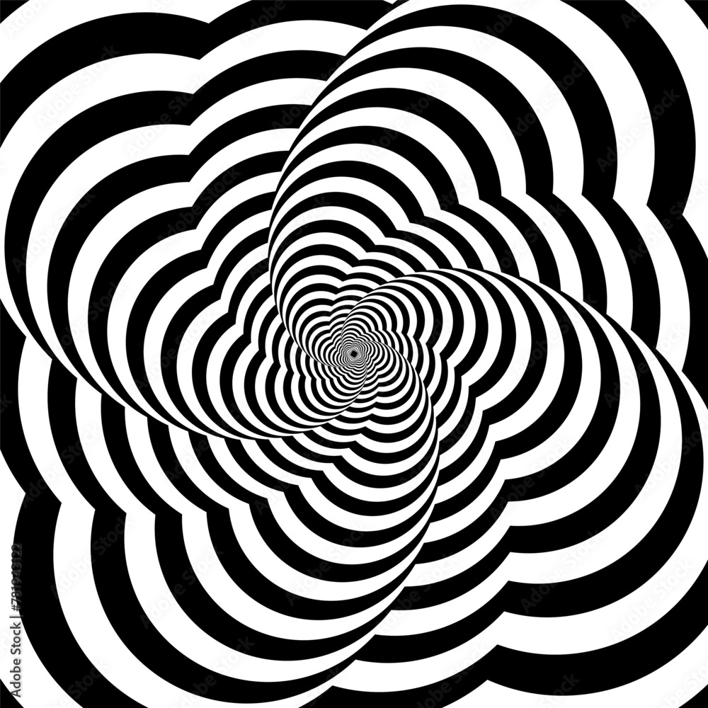 Vector optical illusion. Graphic element for fabric, textile, clothing, wrapping paper, wallpaper, poster. Vector optical illusion. Graphic element for fabric, textile, clothing, wrapping paper, wallpaper, poster.