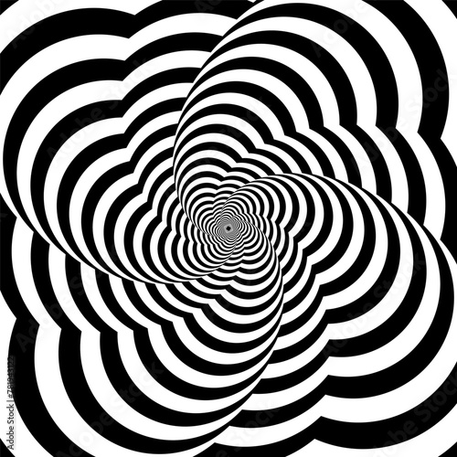 Vector optical illusion. Graphic element  for fabric, textile, clothing, wrapping paper, wallpaper, poster.