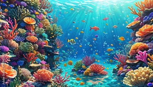 coral reef and fish