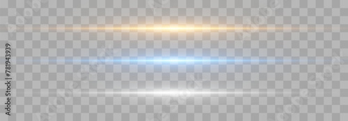 Abstract lights lines on png. Vector laser beams. Glowing streaks on dark background. Luminous neon lines isolated on trasparent backgound.