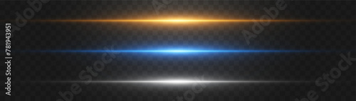 Abstract lights lines on png. Vector laser beams. Glowing streaks on dark background. Luminous neon lines isolated on trasparent backgound.