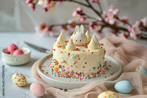 Delicious Easter cakes adorned with colorful decorations  symbolizing joy and renewal