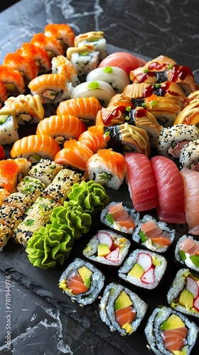 Sushi Platter Colorful and intricately arranged