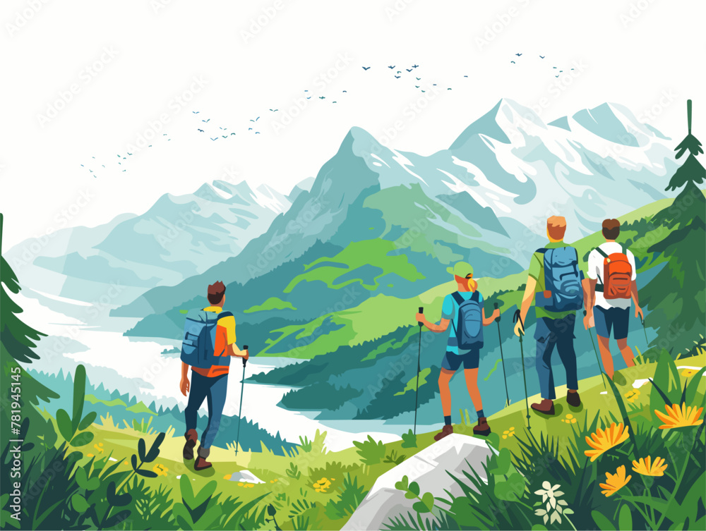 Exhilarating Triumph: Hikers Conquer Majestic Peak, Unveiling a Panoramic Tapestry of Nature's Wonders Exhilarating Triumph: Hikers Conquer Majestic Peak, Unveiling a Panoramic Tapestry of Nature's Wonders