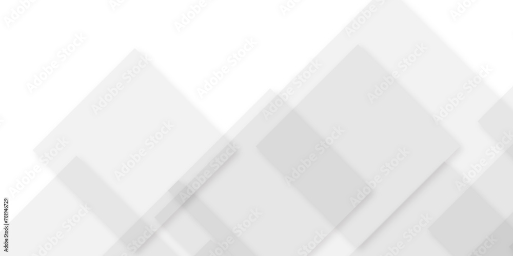 Fototapeta premium Geometric white abstract square shape banner background. Digital futuristic technology concept geometric line vector background. Design for banner, poster, template, cover, technology background. 