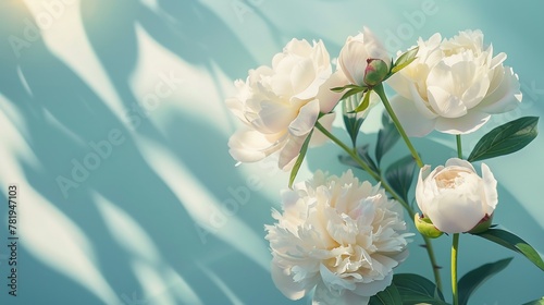 Serene Floral Background  Delicate and Tranquil Blooming Flowers