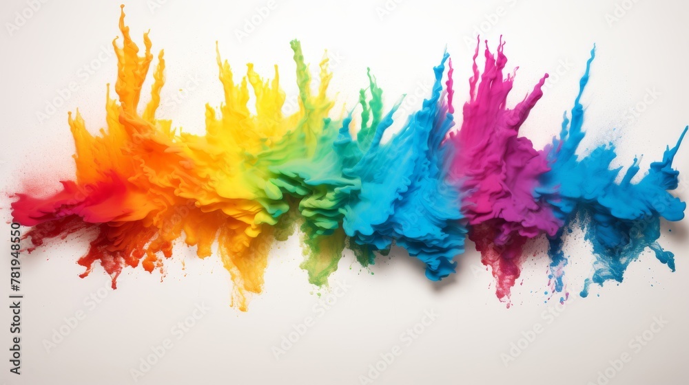 Fototapeta premium Dynamic fusion of purple, pink, and orange ink swirling in water, creating an abstract and colorful mix