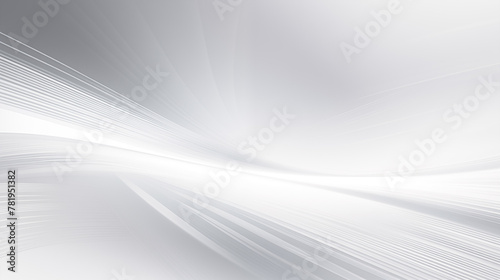 AI generated illustration of abstract background with white and grey wavy lines and shapes