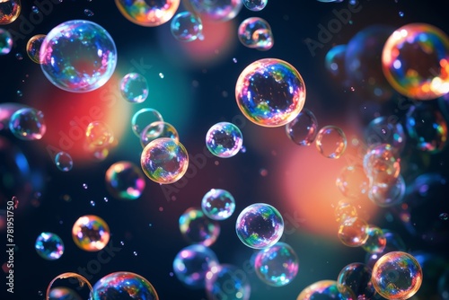 AI generated illustration of bubbles gracefully drift through the air in a blurred image