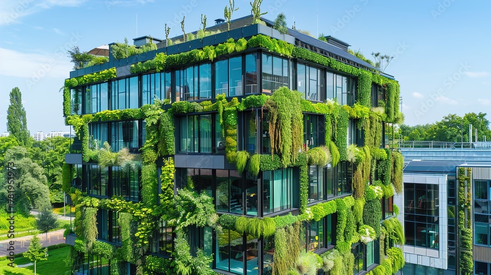 Illustration of Green Urban High Rise Penthouse Suites