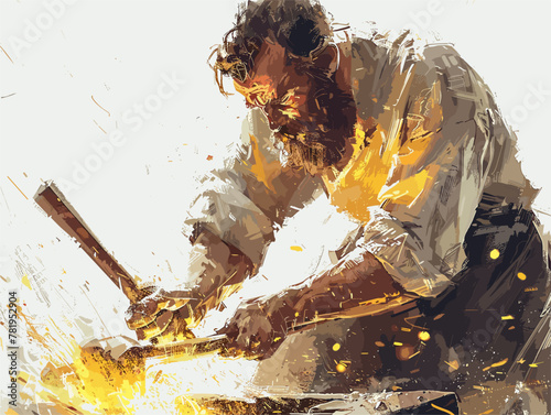 Blacksmith's Symphony: The Dance of Molten Metal and Sparks in Artistic Creation