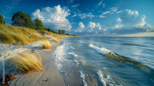 Coastal idyll: Sunny day on the Baltic Sea photo