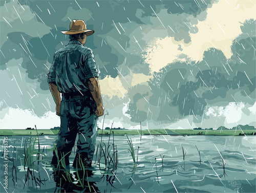The Anxious Farmer: Battling Floods to Protect His Livelihood