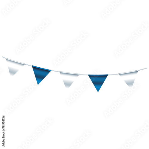 Party flags in blue and white