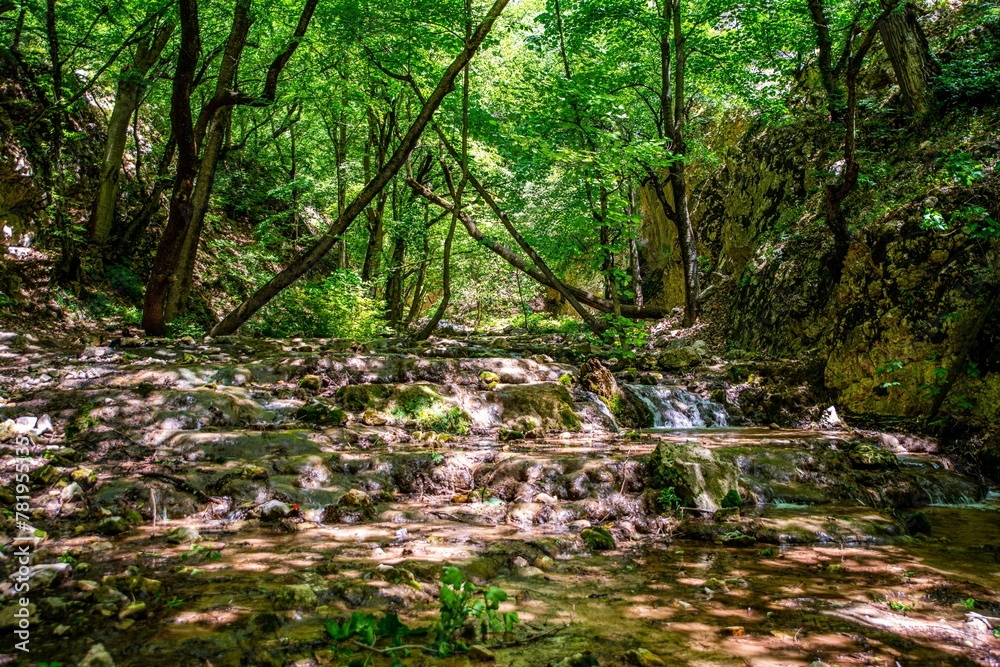 Fototapeta premium Beautiful shot of Aq Su Waterfall in Golestan National Park, Iran