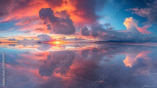 an image of clouds reflecting in the water at sunset canvas print by mark vander