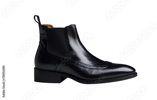 men's black shoes isolated on a transparent background