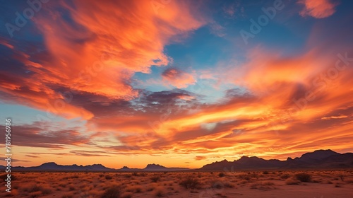 a view of the sun setting over the mountains in arizona © Wirestock