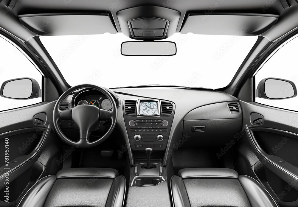 Interior of a modern car on a white_background