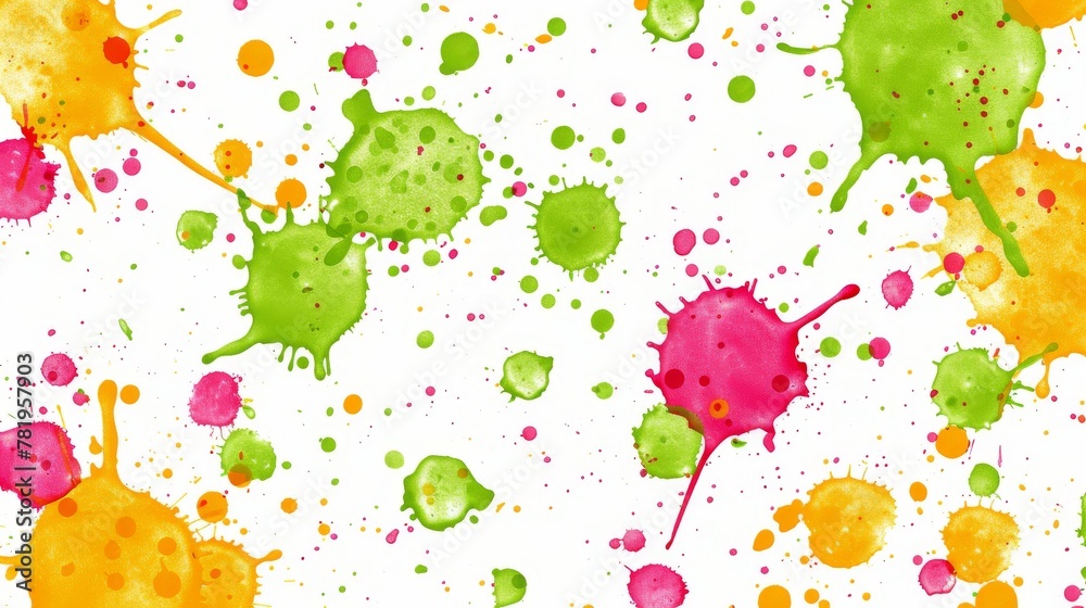 Artist's creative canvas. Abstract splashes of paint on a white background. Concept: screensaver with elements of painting.