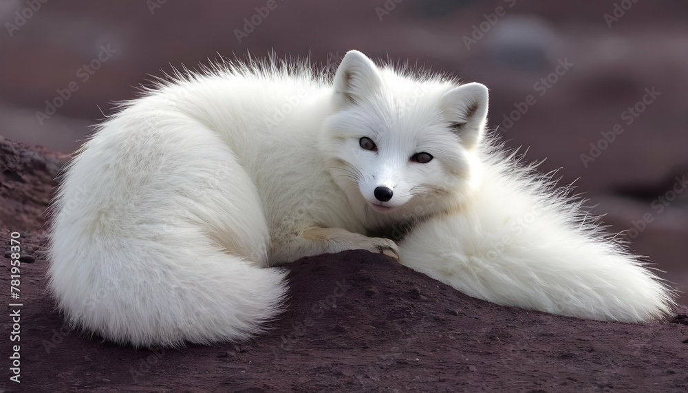 An-Arctic-Fox-With-Its-Tail-Curled-Around-Its-Body- 3