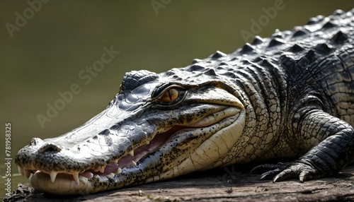 An-Alligator-With-Its-Nostrils-Flaring-As-It-Takes-