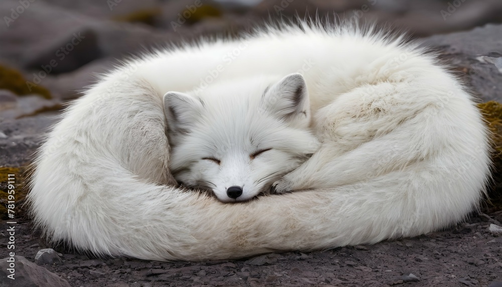 An-Arctic-Fox-With-Its-Tail-Curled-Around-Its-Body-Upscaled_14