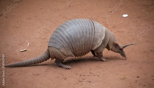 An-Armadillo-With-Its-Claws-Scratching-At-The-Dirt-