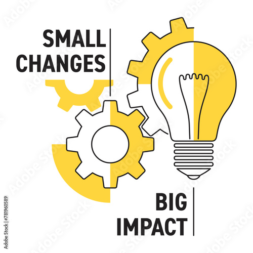 Small Changes, Big Impact slogan - bulb and gears