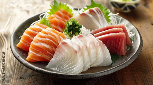 sashimi set and wasabi