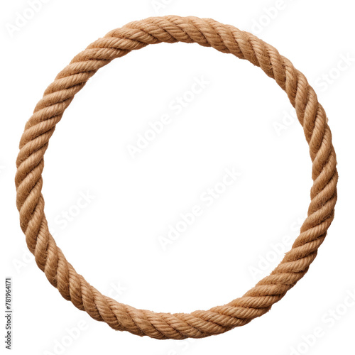 Circle rope frame -Endless rope loop isolated on white  including clipping path