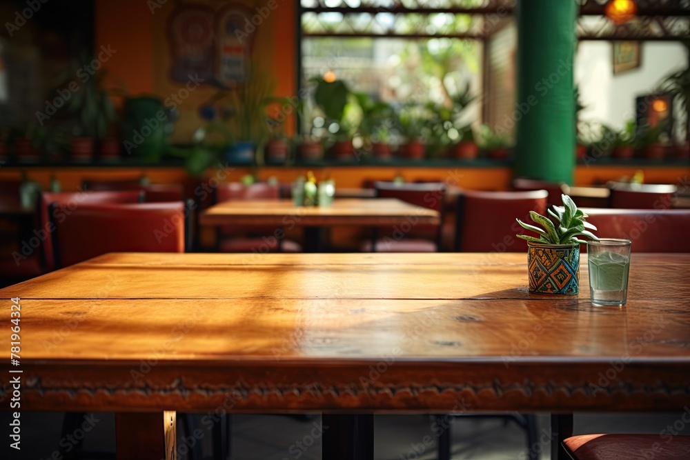 Empty table at the restaurant. Copy space, add your product. Ai Generative Empty table at the restaurant. Copy space, add your product. Ai Generative