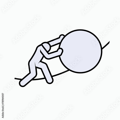  Effort Icon. Hardwork Symbol - Vector.