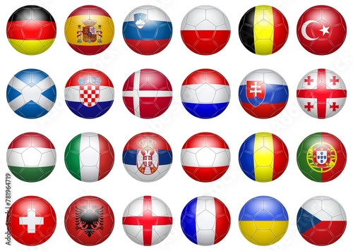 Balls of the teams participating in the championship