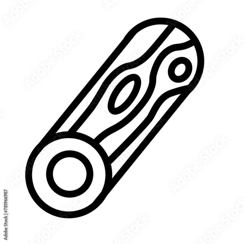 wood log Vector Line Icon Design