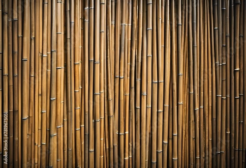 AI generated illustration of a group of tall bamboo stalks