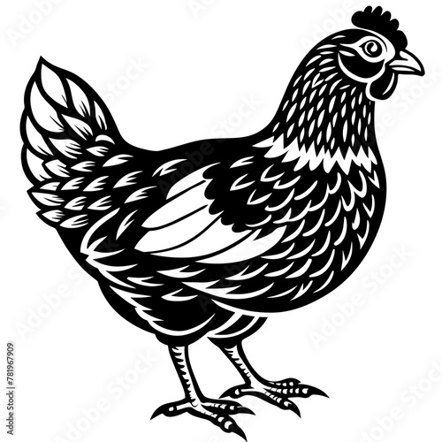 hen and rooster  vector illustration