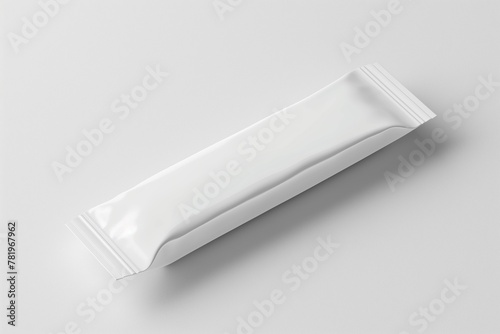 AI generated illustration of a White candy bar wrapper on a smooth surface photo